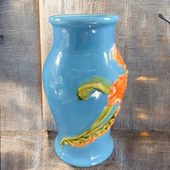 April Cornel Pynmalay Ceramic Vase Vessel Flower Pattern Malay Flower W Sticker - Picture 3 of 15